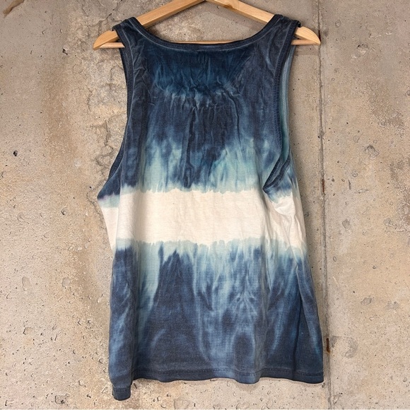 Vintage 90s unc tarheels tie dye blue navy white tank top unisex large - Picture 4 of 7